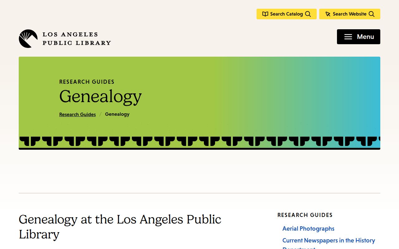Calabasas people directory research screenshot of LAPL genealogy and directory resources
